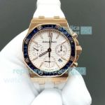 Audemars Piguet Royal Oak Offshore White Chronograph Blue Diamond Swiss Replica Watch 